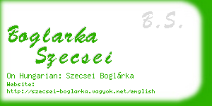 boglarka szecsei business card
